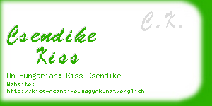 csendike kiss business card